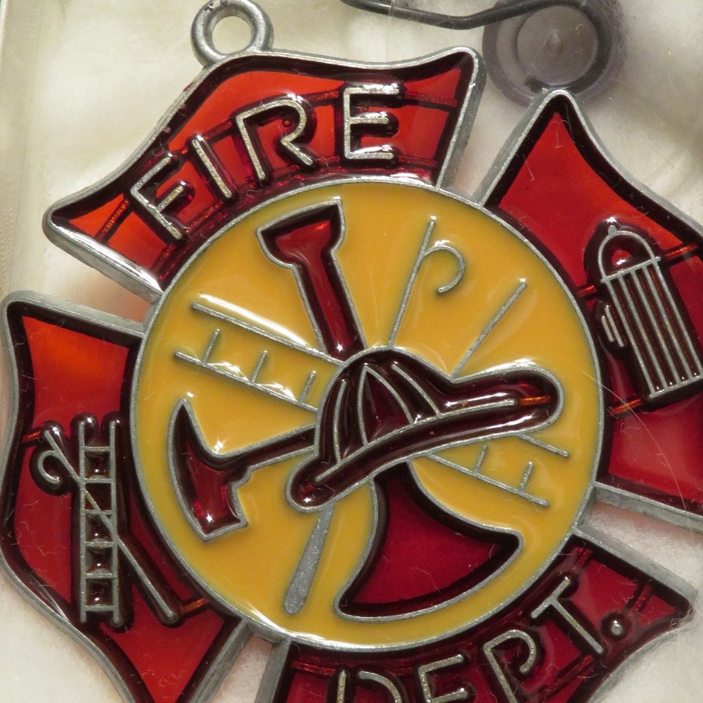 Vintage - Fire Dept. Emblem Suncatcher